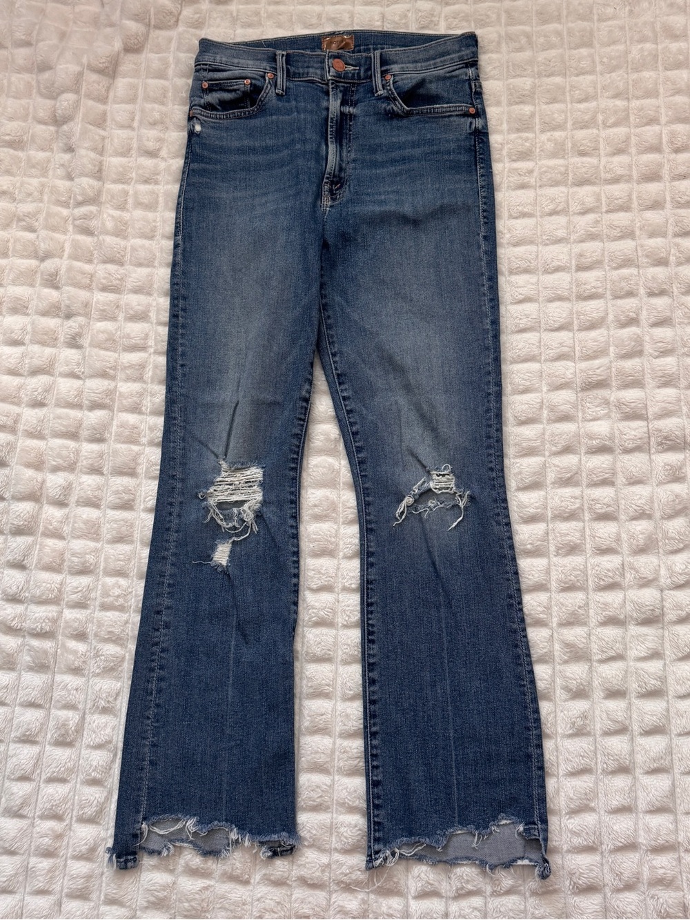 Mother 26 The Insider Crop Step Chew Jeans ~ Dancing On Coals Ankle Distressed - Picture 2 of 11